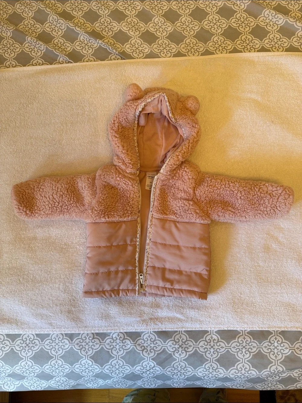 Carter's Pink Sherpa Hooded Jacket with Bear Ears